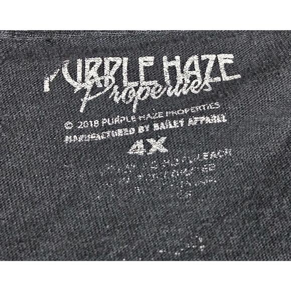 Jimi Hendrix Live Band Tee Retro Purple Haze Properties Black Distressed Mens 4X - Picture 3 of 9